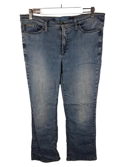 Cambio Damen Jeans Bootcut Gr. 42 W33 Blau Baumwolle Casual