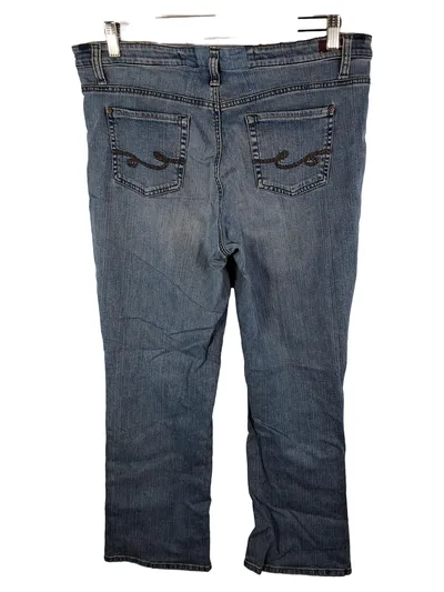 Cambio Damen Jeans Bootcut Gr. 42 W33 Blau Baumwolle Casual
