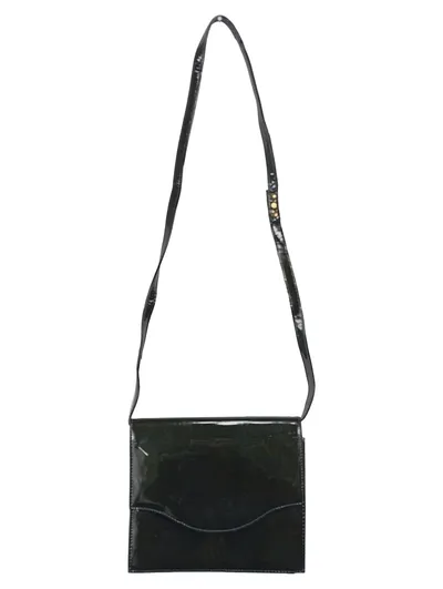 BRUNO MAGLI Damen Umhängetasche Schwarz Leder Elegant Klassisch 20x17cm