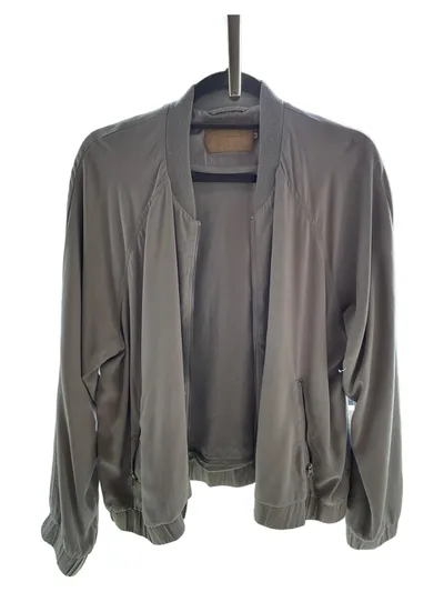 ARMEDANGELS Bomberjacke Herren Grau Casual Freizeit Gr. XL Lyocell