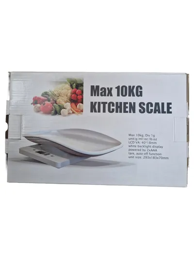 Digitale Küchenwaage 10kg LCD Display Tara Funktion Grau Modern