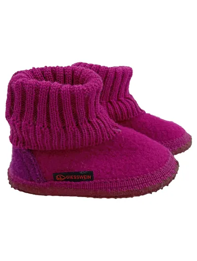 Giesswein Hausschuhe Kinder Gr. 24 Pink Filz Wolle Mädchen Hüttenschuhe