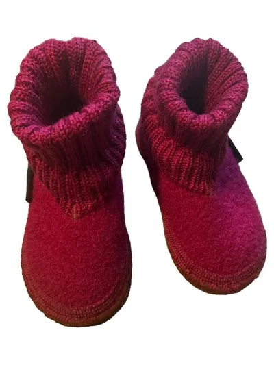Giesswein Hausschuhe Kinder Gr. 24 Pink Filz Wolle Mädchen Hüttenschuhe