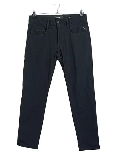 Replay Herren Stoffhose Schwarz W33/L30 Slim Fit Stretch Polyamid