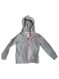 FC Bayern München Kinder Sweatjacke Kapuze Logo Print Grau Gr. 128 1