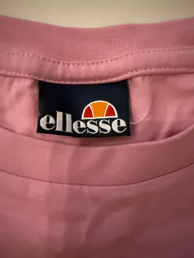 Ellesse Damen Crop Top T-Shirt Rosa Gr. M Logo Sportlich Kurzarm