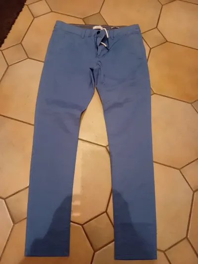 EDC Herren Stoffhose Gr. 34 Blau Casual Modern Baumwolle Elasthan