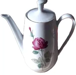 Colditz Porzellan Kaffeekanne Rosenmotiv Vintage Weiß Made in Germany