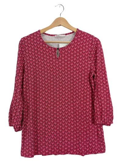 Adagio Damen Top Bluse Gr. 38/M Rosa Geometrisch 3/4-Arm Viskose