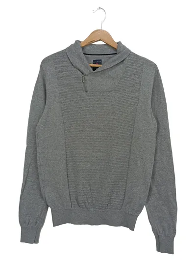 DEVRED Herren Pullover Grau M;48 Casual Strukturmuster Langarm
