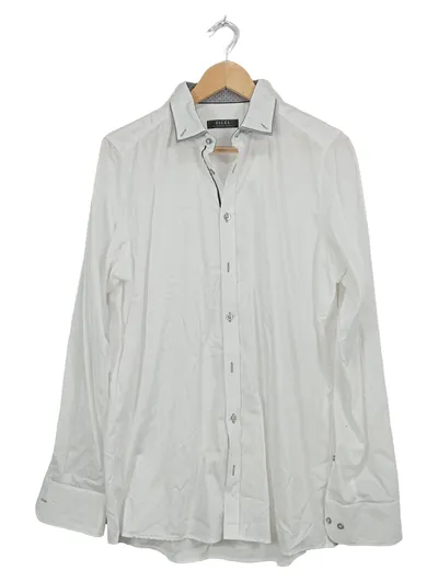 DIGEL Herren Business Hemd Weiß Gr. M/50 Langarm Elegant Baumwolle