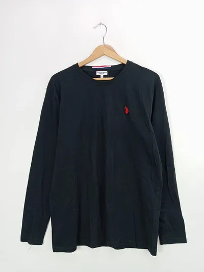 U.S. POLO ASSN. Herren Langarmshirt Schwarz Gr. 52/XL Casual Logo