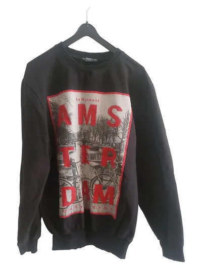 MADMEXT Herren Sweatshirt Pullover Amsterdam Schwarz Gr. L Casual
