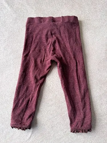 NEXT Mädchen Leggings Gr. 86 Rot Baumwolle Spitzendetails