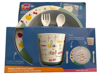 Tigex Kinder Geschirrset Mehrfarbig Kunststoff Obst Motiv