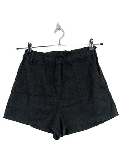 Cotton On Damen Leinenshorts Kordelzug Casual Schwarz Gr. 38 M