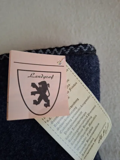 Landgraf Hausschuhe Kinder Gr. 38 Blau Filz Wolle gefüttert Reißverschluss