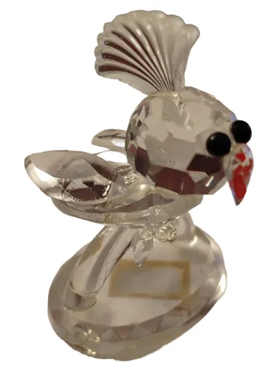 CRYSTAL BOHEMIA Dekofigur Vogel Glas Transparent Klassisch 5cm