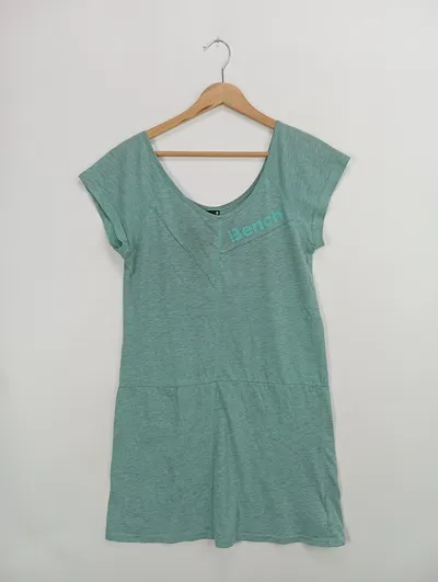 Bench. Damen Freizeitkleid Gr. 34/XS Grün Casual T-Shirt-Kleid Sommer