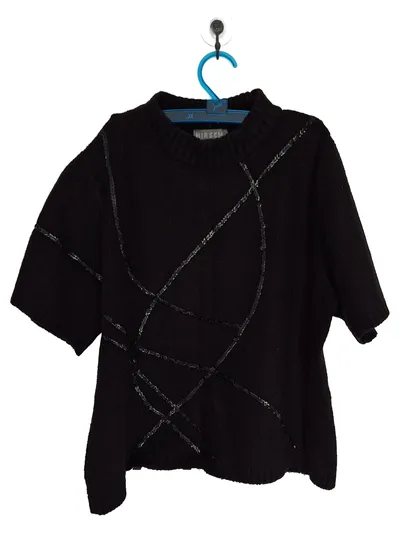 Hirsch Damen Pullunder Gr. 40/L Schwarz Casual Strick Pailletten