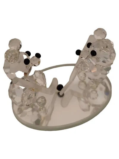 Bohemia Crystal Dekofigur Bären aus Glas Transparent H 4cm B 6cm