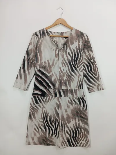 CAROLINE BISS Blusenkleid Damen Gr. 40/L Mehrfarbig Elegant Animal-Print