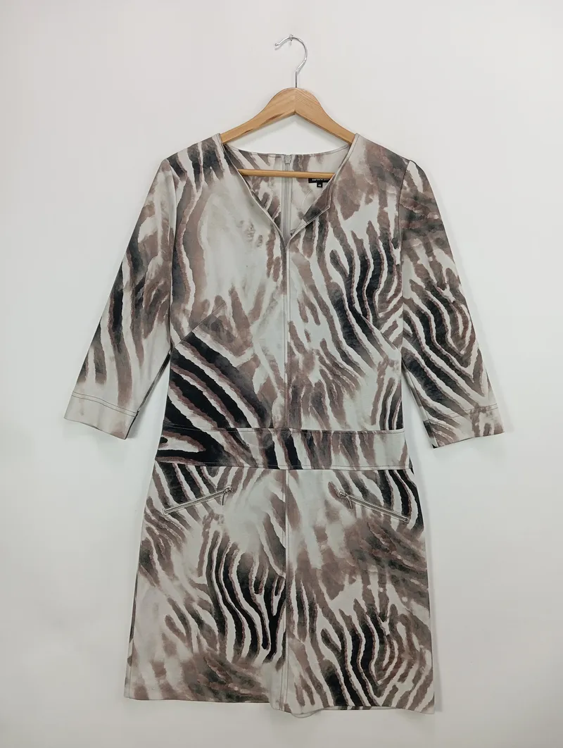 CAROLINE BISS Blusenkleid Damen Gr. 40/L Mehrfarbig Elegant Animal-Print 1