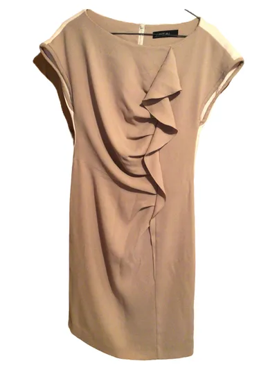 Marc Cain Freizeitkleid Damen Gr. 38/M Beige Elegant Raffungen