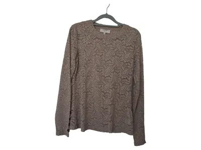 Cream Langarmshirt Damen Gr. 38/M Beige Feminin Lochmuster
