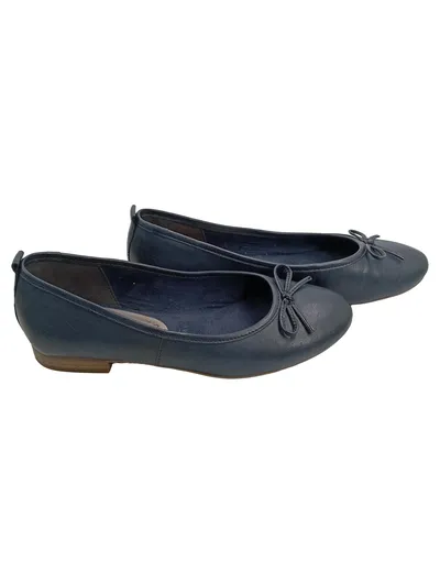 Tamaris Ballerinas Damen Gr. 38 Blau Leder Schleife Touch It Klassisch