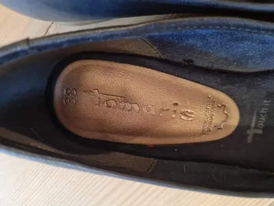 Tamaris Ballerinas Damen Gr. 38 Blau Leder Schleife Touch It Klassisch