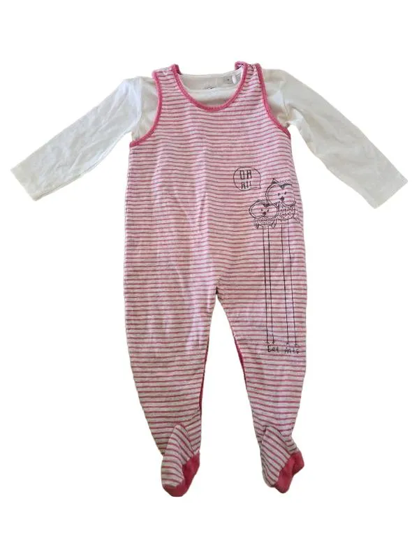 Eat Ants by Sanetta Baby Set Strampler Gr. 74 Rosa Gestreift Tiermotive 1