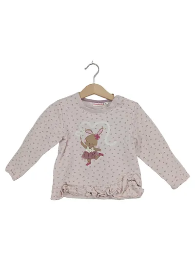 Liegelind Mädchen Langarmshirt Gr. 98 Rosa Hase Ballerina Rüschen