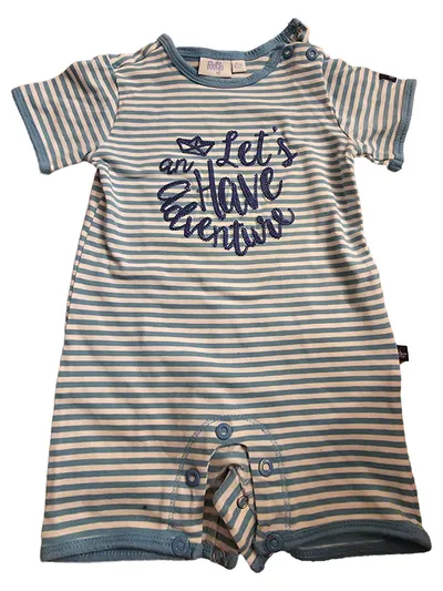 Feetje Baby Strampler Junge Gr. 62 gestreift blau Einteiler Kurzarm