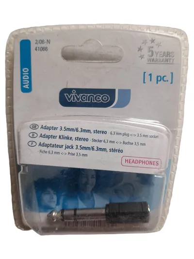 Vivanco Audio Adapter Klinke 3.5mm auf 6.3mm Stereo Silber Kopfhörer