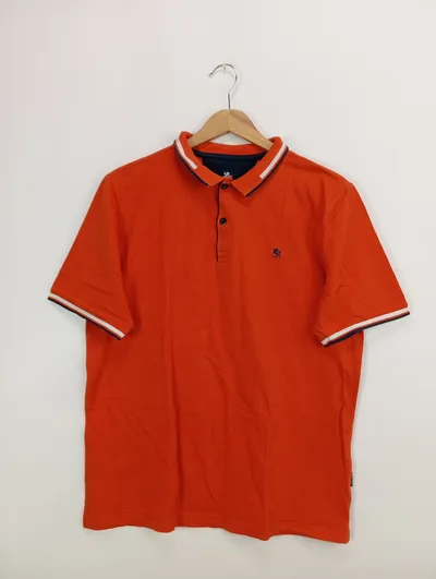 OTTO KERN Poloshirt Herren Gr. 48/M Orange Casual Kurzarm