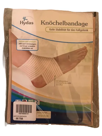 Hydas Knöchelbandage Fußgelenk Bandage Beige UNI Stützen Schützen Umknicken