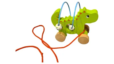 Goki Motorikschleife Drache Holz Spielzeug Kinder Baby Grün 12 cm