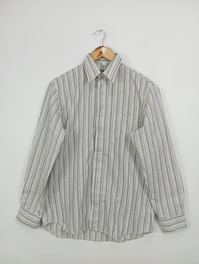 JUNIOR B. Freizeithemd Kinder Gr. 164 Grau Gestreift Klassisch Casual