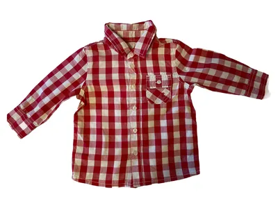 Esprit Kinder Hemd Gr. 80 Rot Kariert Langarm 12 Monate