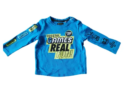 Original Marines Jungen Langarmshirt Gr. 74 (9 Monate) Blau Digital Games