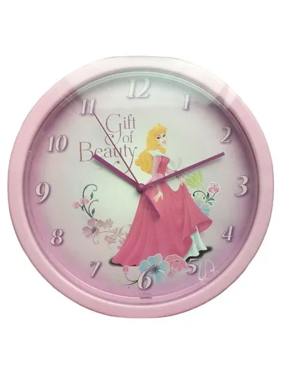 Disney Wanduhr Dornröschen Rosa Klassisch Kunststoff Kinderzimmer Uhr