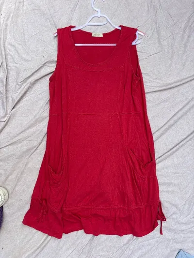 Gozzip Damen Freizeitkleid Rot Gr. S Casual Baumwolle