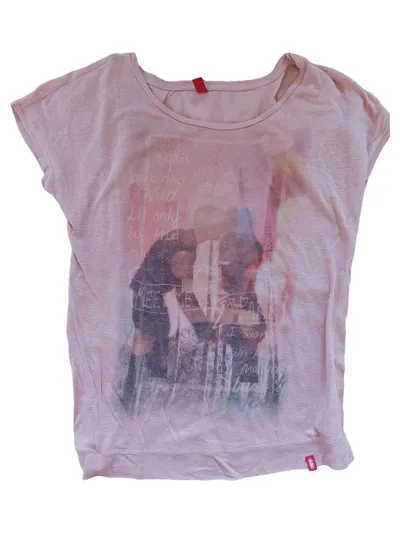 EDC Damen T-Shirt Rosa XS Casual Grafischer Print