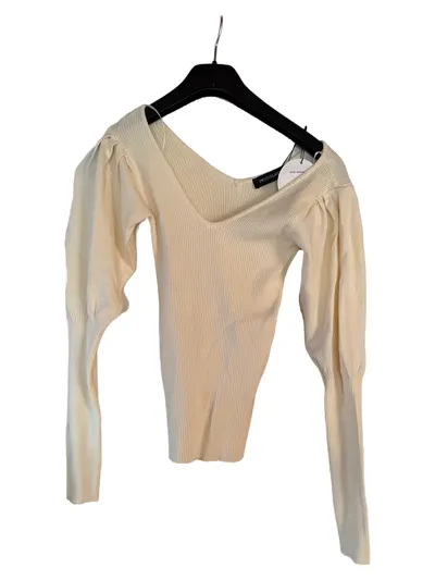 SASSYCLASSY Damen Pullover Beige Gr. 36/S Feminin Rippstrick