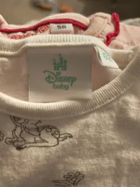 Disney Baby T-Shirt Bambi Gr. 62 Weiß Tiermotiv Rüschen Mädchen 6