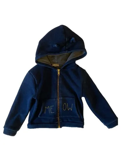 Emile et Ida Mädchen Sweatjacke Kapuze Katze Gr. 2A / 92 Blau Casual