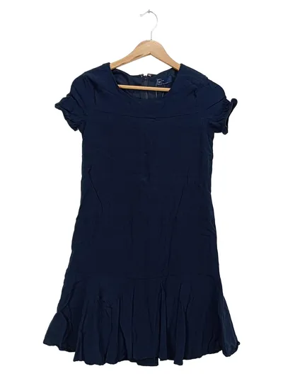 GAP Damen Freizeitkleid Gr. 34/XS Blau Casual Viskose Minikleid Rüschen