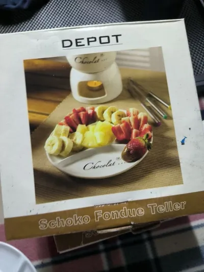 Depot Servierplatte Keramik Weiß Schriftzug Festlich 6 Teile