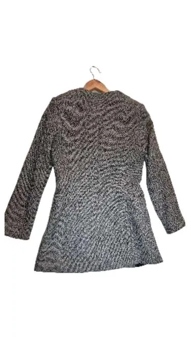 ZARA Damen Sweatjacke Gr. S grau meliert Reißverschluss Baumwolle